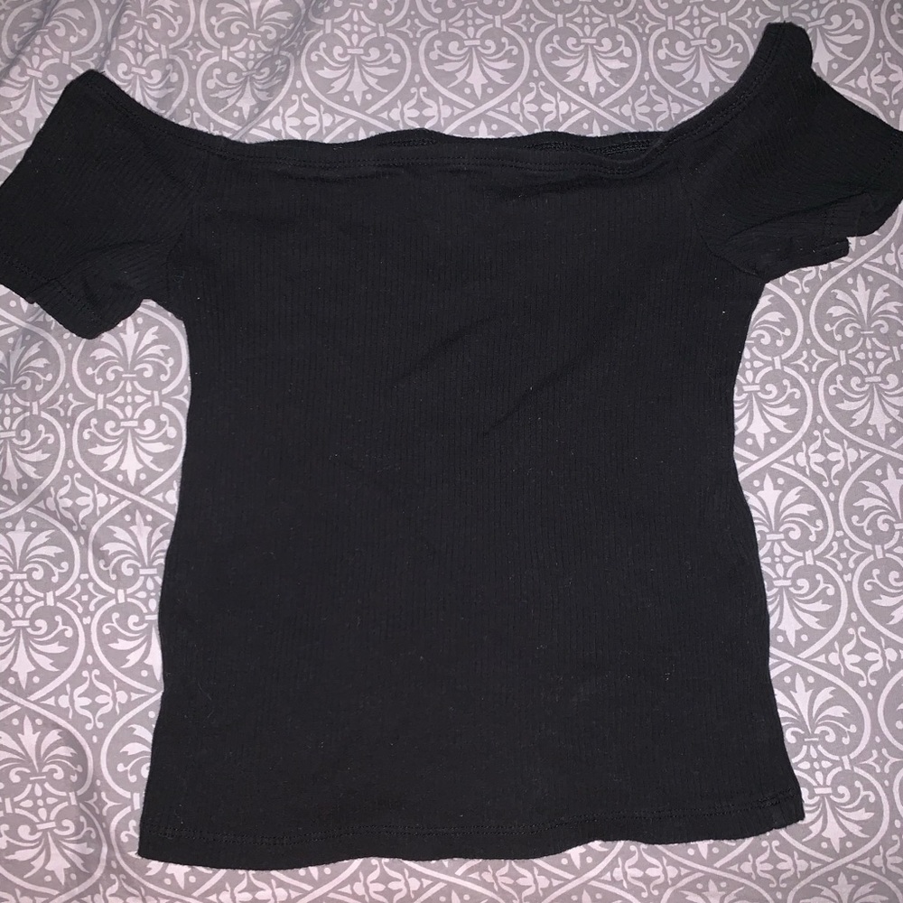 Black off the shoulder top